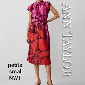 💖 NEW! Ann Taylor Floral Midi Dress VIBRANT